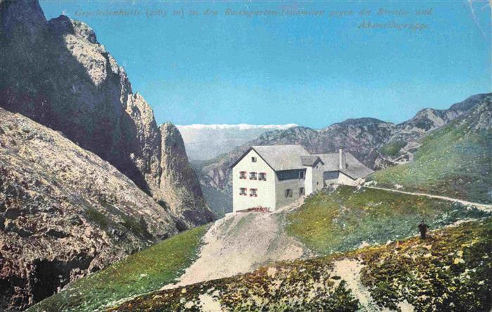 Grasleitenhuette 2165m Tiers Bolzano IT Berghaus in den Dolomiten Stempel