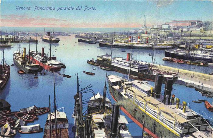 GENOVA Genua Liguria IT Panorama parziale del porto