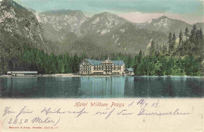 Prags Bolzano IT Hotel Wildsee Ansicht vom See aus