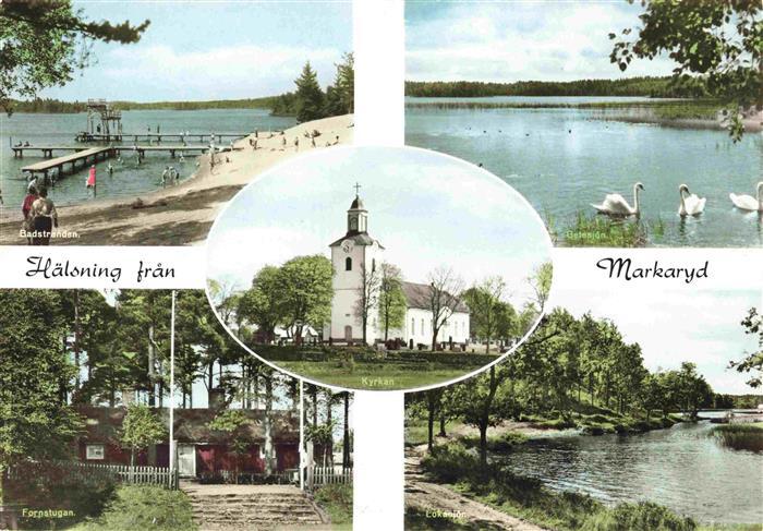 Markaryd Strand Schwaene Kirche Uferweg Fornstugan