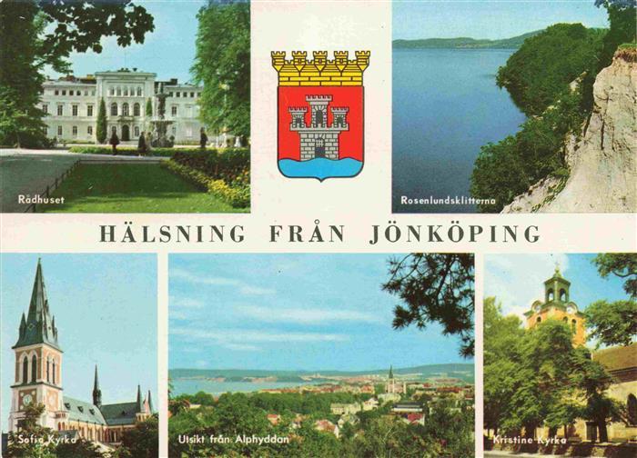 Joenkoeping Sweden Radhuset Rosenlundsklitterna Kyrka Utsikt fran Alphyddan