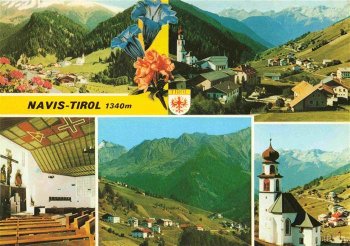 Navis Tirol AT Panorama Ansicht mit Kirche Alpenflora