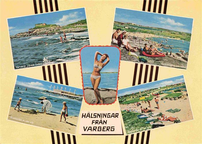 Varberg Sweden Kuestenpanorama Strand Badenixe