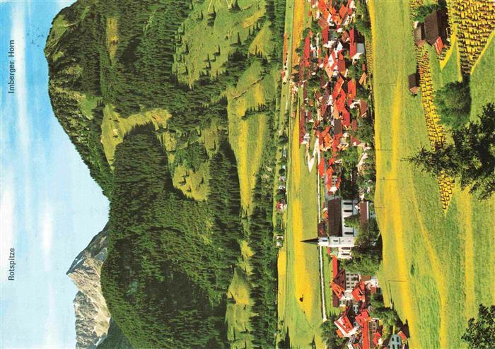HINDELANG Oberallgaeu Panorama Blick gegen Rotspitze und Imbergerhorn