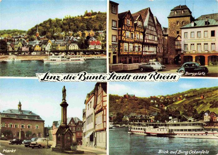 Linz Rhein Rheinland-Pfalz Die bunte Stadt am Rhein Fahrgastschiff Burgplatz Mar