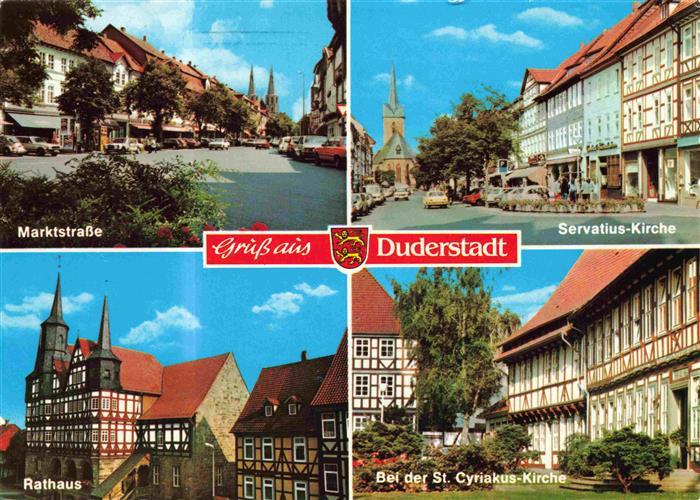 Duderstadt Niedersachsen Marktstrasse Servatius-Kirche Rathaus St. Cyriakus-Kirc