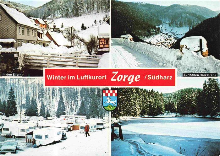 Zorge Harz Winterpanorama In den Ellern Zur hohen Harzstrasse Campingplatz Bergs