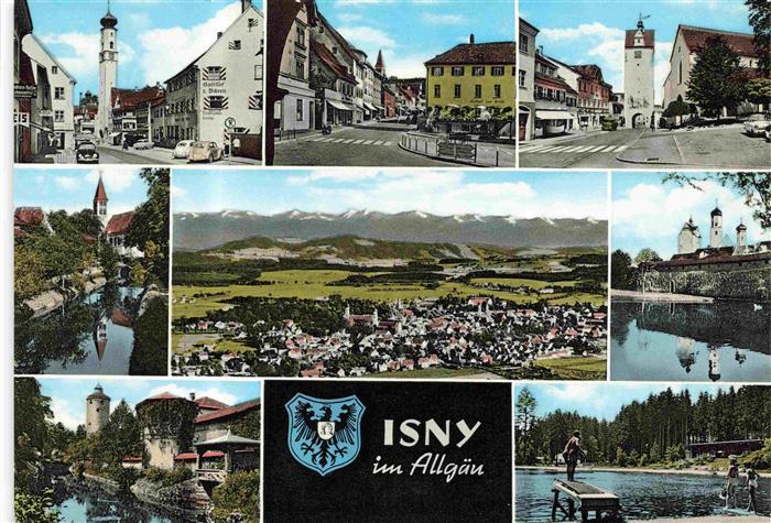 Isny Allgaeu Panorama Motive Stadtzentrum Kirche Badesee Alpenpanorama