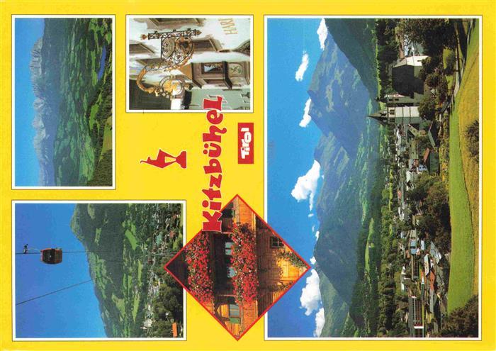 Kitzbuehel Tirol AT Panorama Alpen Bergbahn Kaisergebirge Tuerschild