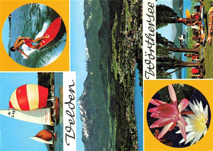 Velden Woerthersee AT Panorama Sommerkurort Wassersport Segeln Surfen Badestran