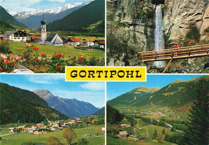 Gortipohl St Gallenkirch Vorarlberg AT Ortsansicht mit Kirche Panorama Wasserfal