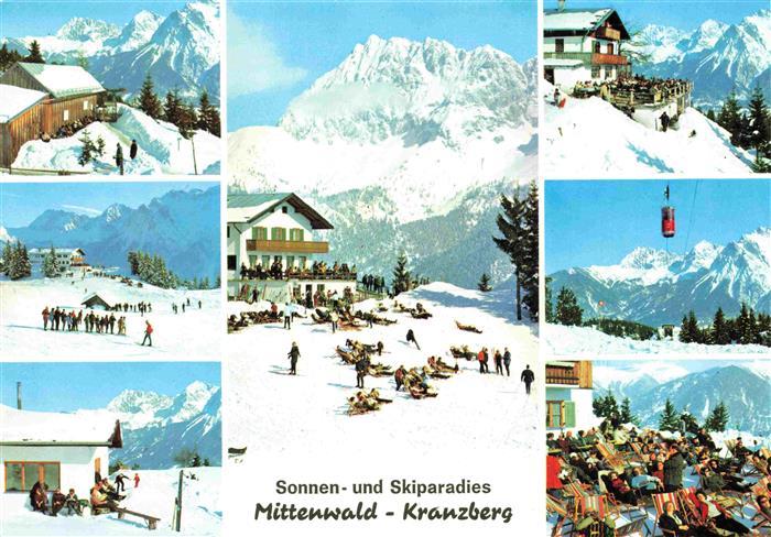 MITTENWALD Bayern Wintersportplatz Kranzberg St. Anton mit Woerner Alpenpanorama