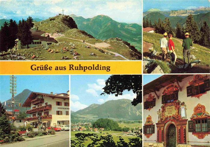 Ruhpolding Bayern Rauschberghaus Fernsicht Alpenpanorama Dorfbrunnen Rathaus