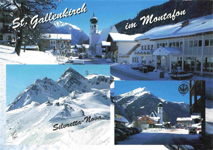 St Gallenkirch Vorarlberg AT Wintersportplatz im Montafon Ortsmotive Kirche Gebi