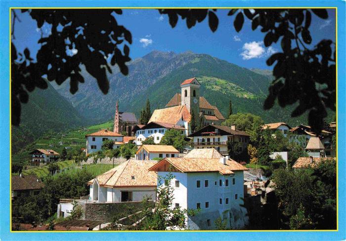Schenna Meran Trentino IT Ansicht mit Hahnenkamm