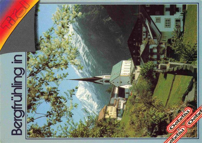 Soelden  oetztal AT Ansicht mit Kirche Bergfruehling im oetztal oetztaler Alpen