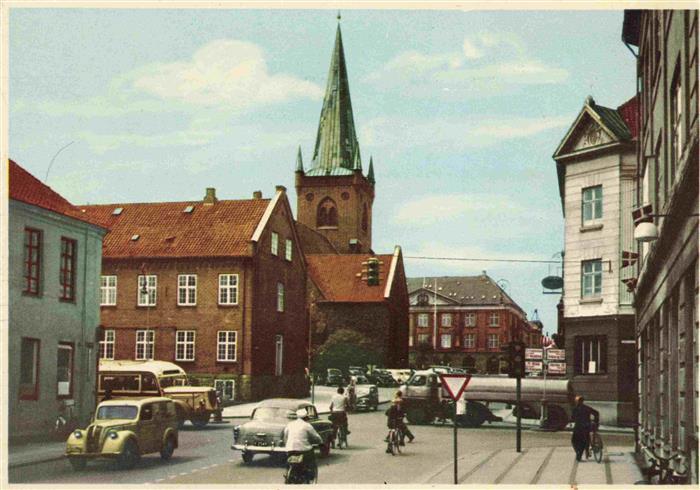 Vejle DK Stadtzentrum Blick zur Kirche