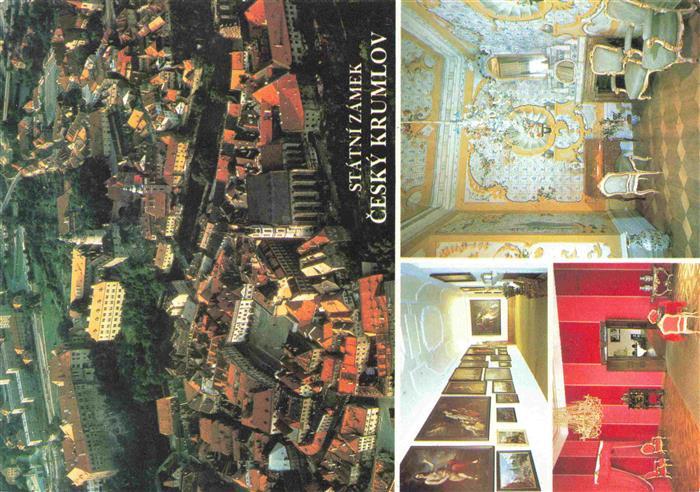 Cesky Krumlov Krumau Moldau CZ Luftaufnahme Schloss Salon