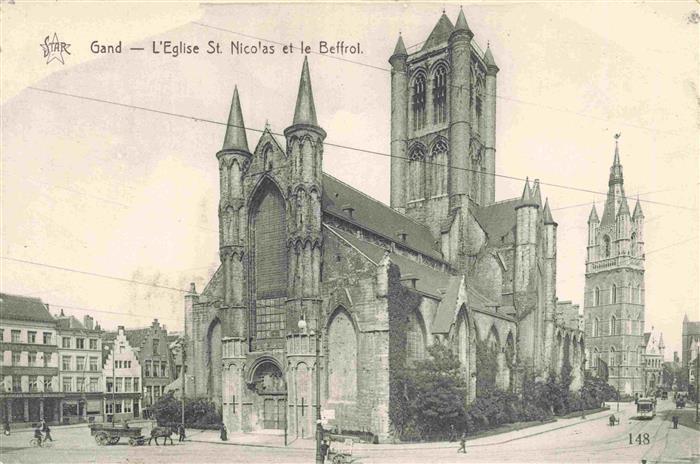 Gand GENT Belgie Eglise St. Nicolas et le Beffroi
