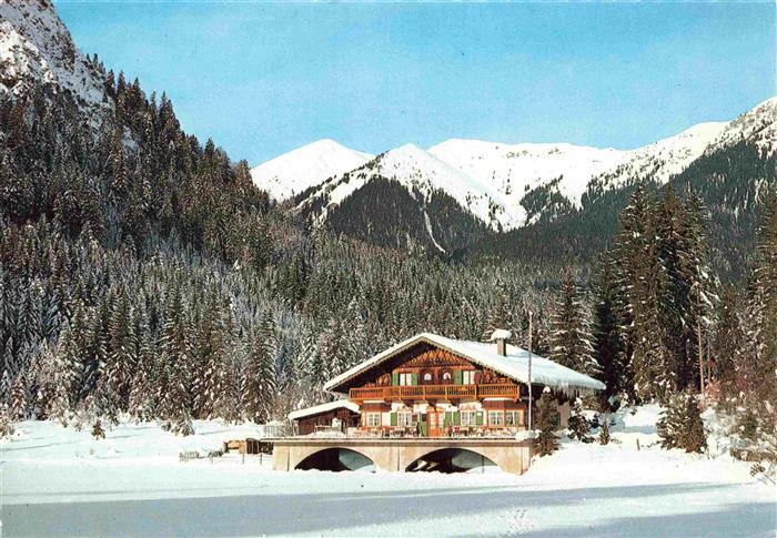 GARMISCH-PARTENKIRCHEN Bayern Berggasthof Pflegersee Winterlandschaft Alpen