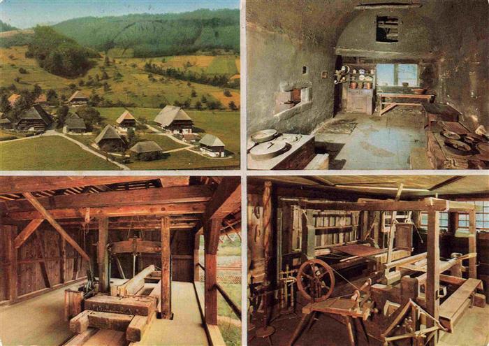 Gutachtal Schwarzwaelder Freilichtmuseum Vogtsbauernhof Kueche Klopfsaege Spinns