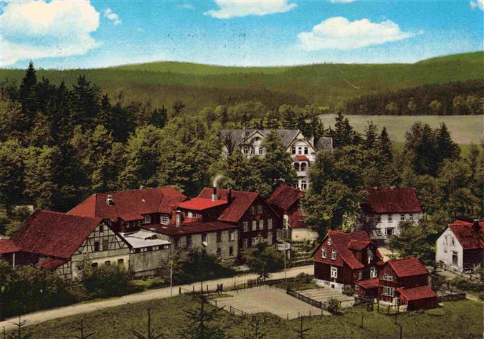 Buntenbock Oberharz Goslar Niedersachsen Teilansicht mit Pension Hoehlein Luftku