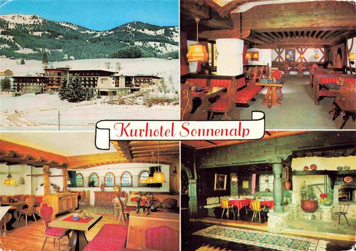 Sonthofen Oberallgaeu Kurhotel Sonnenalp Restaurant Winterpanorama