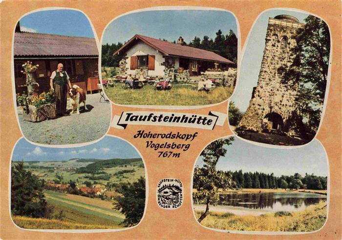 Hoherodskopf Schotten Hessen Taufsteinhuette Aussichtsturm Teilansichten