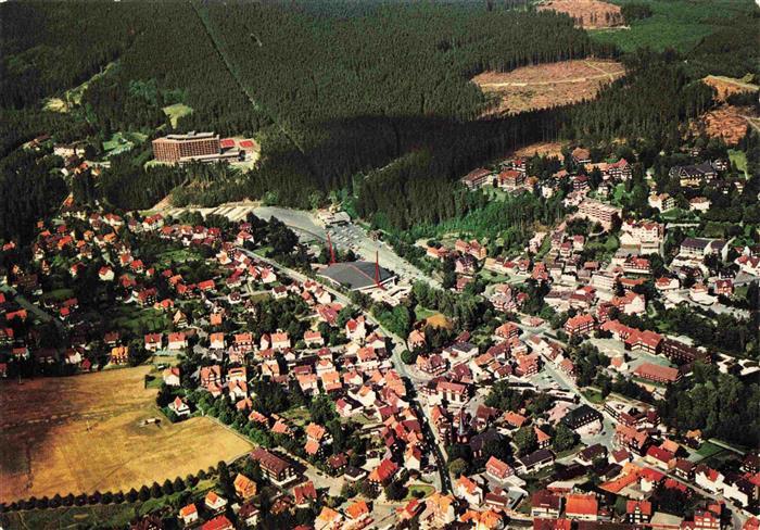 Braunlage Harz Fliegeraufnahme mit Kunsteisstadion und Hotel Maritim
