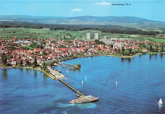Immenstaad Bodensee Fliegeraufnahme mit Faehranleger und Gehrenberg