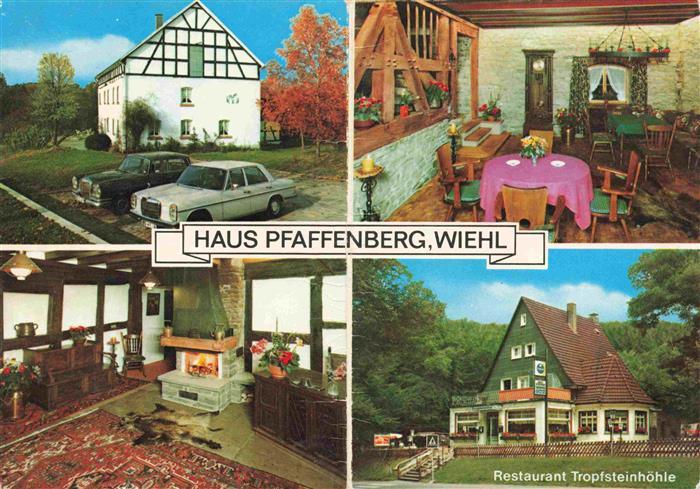 Wiehl Oberbergischer Kreis Haus Pfaffenberg Gastraeume Restaurant Tropfsteinhoeh