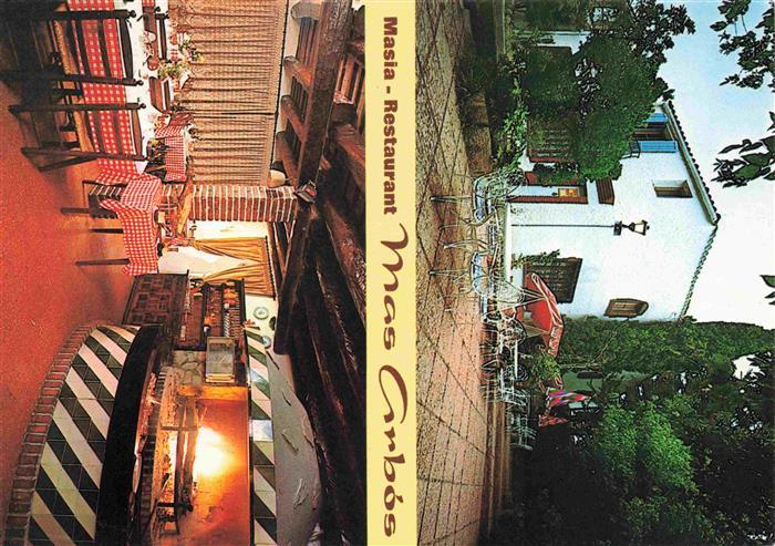 LLORET DE MAR Costa Brava ES Masia Restaurant Mas Arbos Terrasse Gastraum