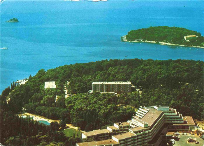 Rovinj Rovigno Istrien Croatia Fliegeraufnahme mit Hotel Eden