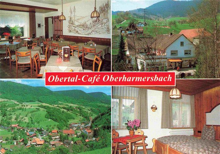 Oberharmersbach Obertal Cafe Gastraum Zimmer Fliegeraufnahme