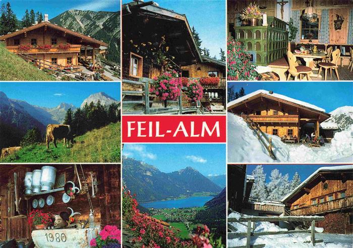 Pertisau Achensee Tirol AT Jausenstation Feil Alm Gastraeume Terrasse Panorama
