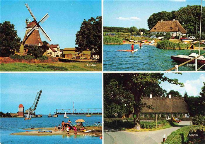 Kappeln Schlei Doerfer an der Schlei Lindau mit Windwmuehle Sieseby Bucht Ulsnis