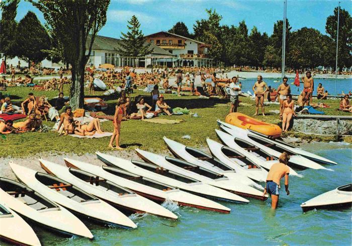 Waging See Strand Kurhaus Liegewiese Kanus