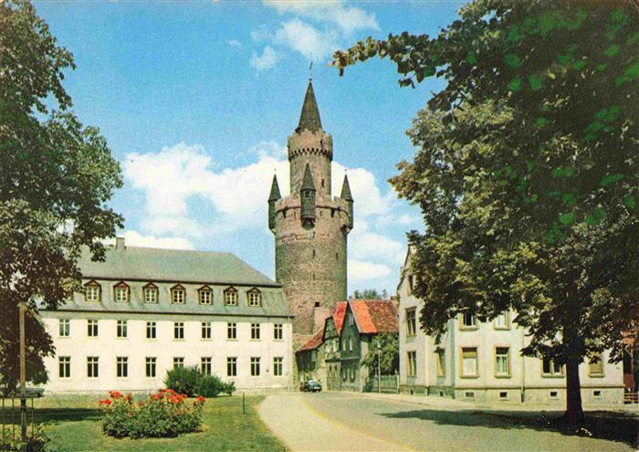Friedberg  Hessen Adolfsturm mit Schiller-Gymnasium