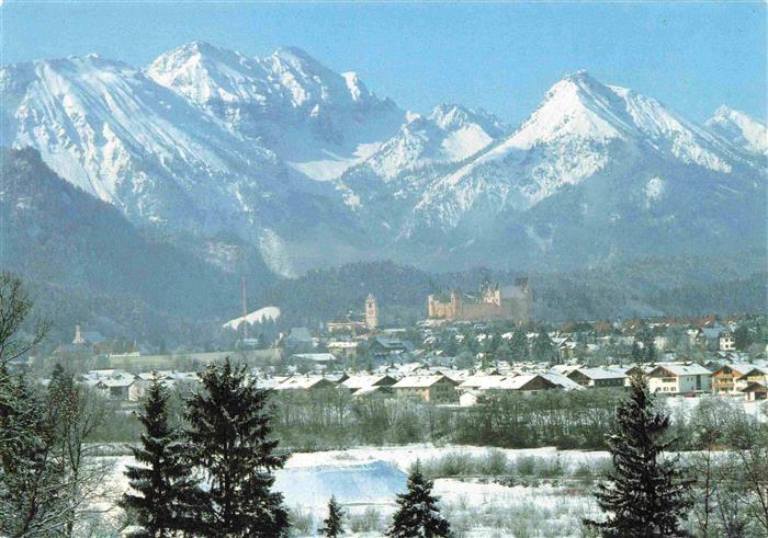 Fuessen am Lech Allgaeu Bayern Panorama Wintersportplatz Blick gegen Schlicke Vi