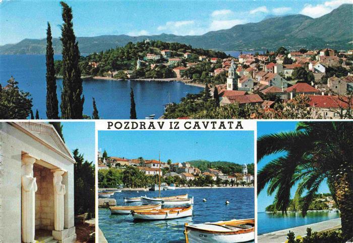 Cavtat Croatia Kuestenpanorama Hafen Uferpromenade