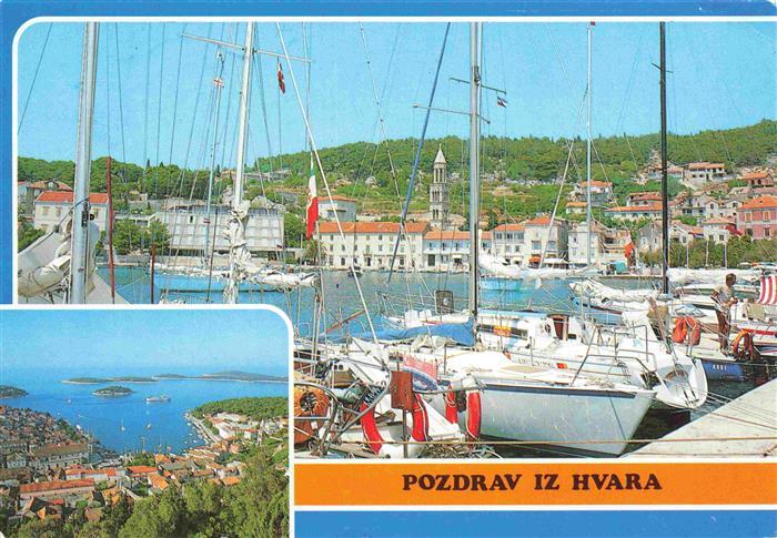 Hvar Croatia Yachthafen Kuestenpanorama