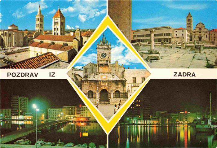 Zadra Zara Zadar Croatia Altstadt Platz Kirche Hafen Nachtaufnahmen