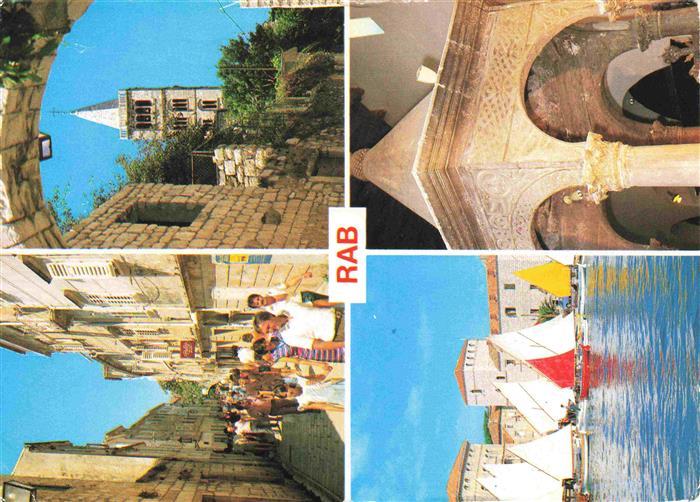 Rab  Croatia Motive Altstadt Segelboote Hafen
