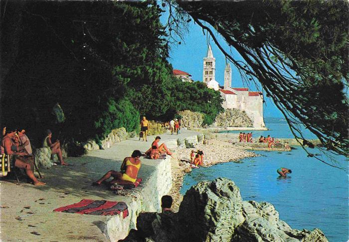 Rab  Croatia Uferpromenade Strand
