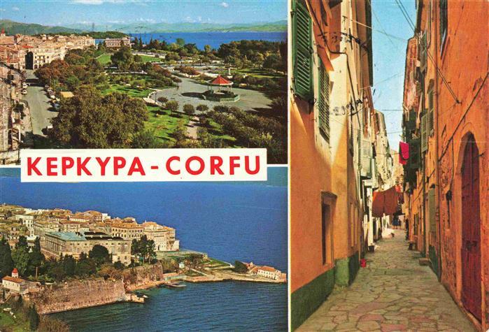 Kepkyra Korfu Corfu Greece Panorama Luftaufnahme Gasse Altstadt
