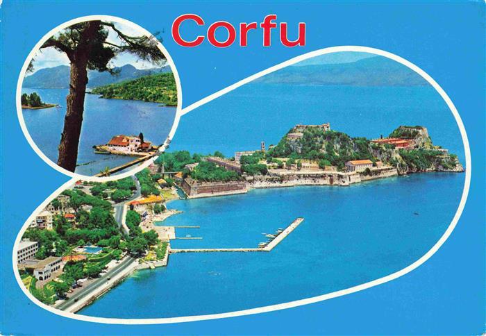 Corfu Korfu Greece Kuestenpanorama Luftaufnahmen