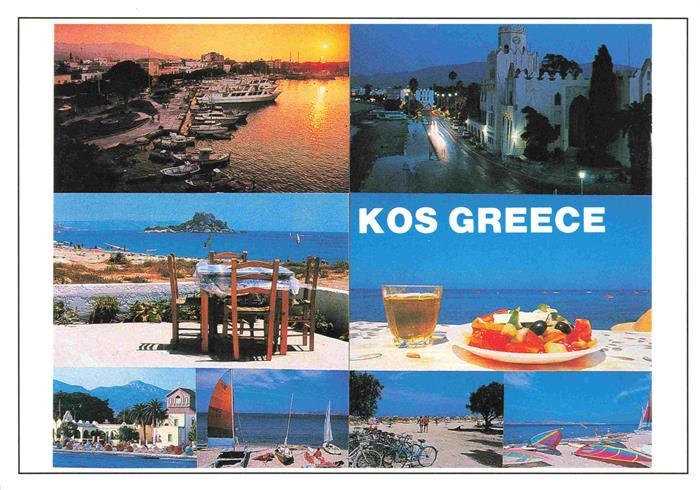 Kos Cos Greece Hafen Sonnenuntergang Strand Restaurant Terrasse