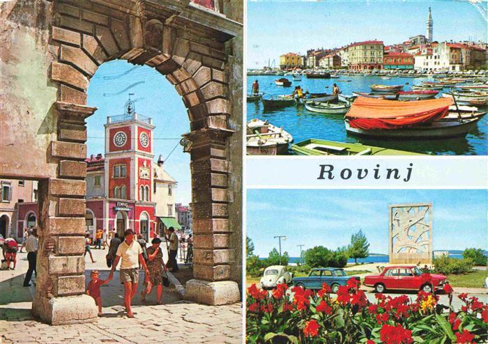 Rovinj Rovigno Istrien Croatia Stadtplatz Hafen Denkmal