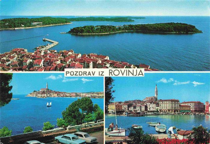 Rovinj Rovigno Istrien Croatia Panorama Luftaufnahme Hafen