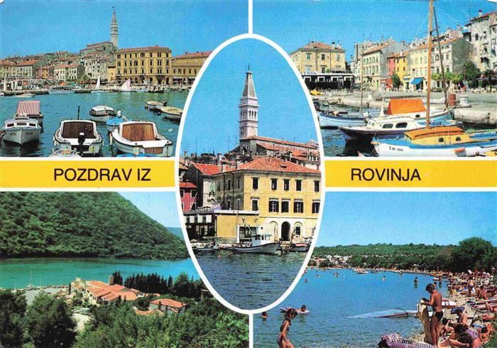 Rovinj Rovigno Istrien Croatia Hafen Strand Altstadt Panorama